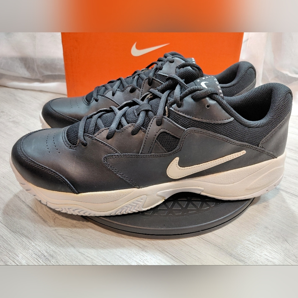 NEW Nike Men's Court Lite 2 Low Black White Sneakers SIZE 13